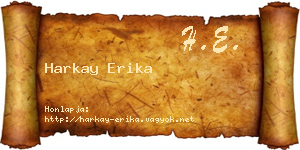 Harkay Erika névjegykártya